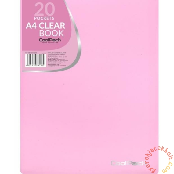 Coolpack - Colorino Pastel A/4 irattartó mappa 20 db genotherm-mel - Pink