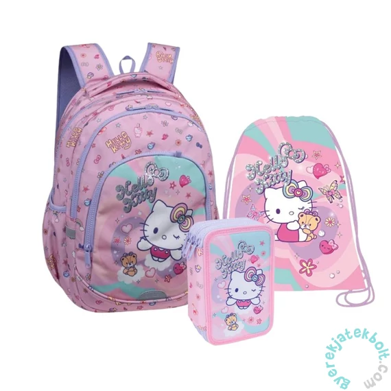 Coolpack - Prime Pro iskolatáska szett - Hello Kitty Pink - felszerelt 3 emeletes tolltartóval (F162025-1-szett)