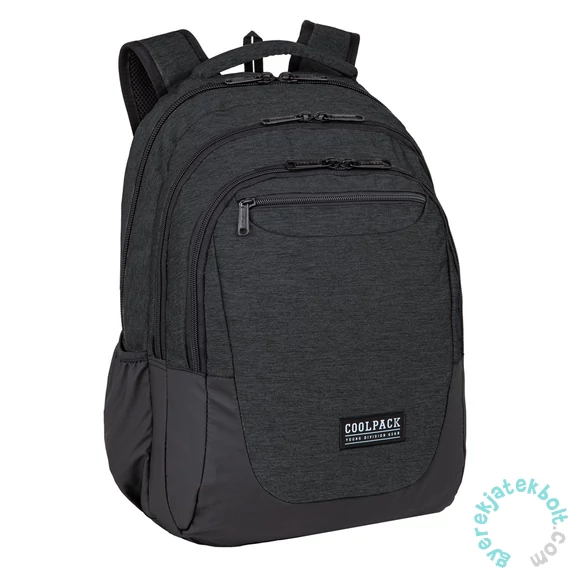 Coolpack - Soul ergonomikus iskolatáska, hátizsák - 3 rekeszes - Snow Black (C10164)