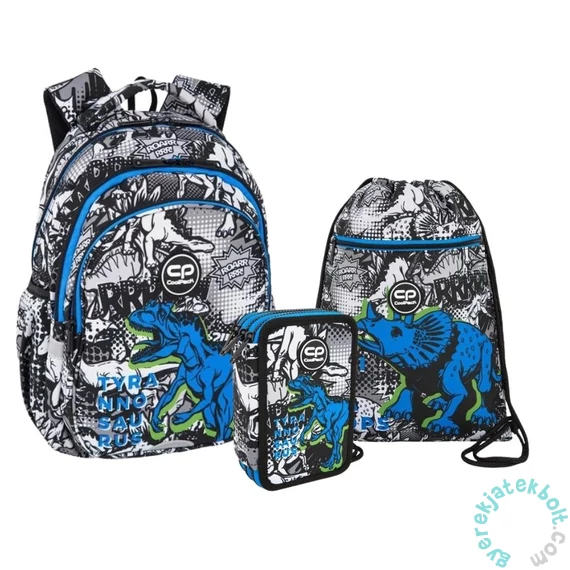 Coolpack - T-Rex iskolatáska szett 3 emeletes felszerelt tolltartóval (F029853-1-szett)