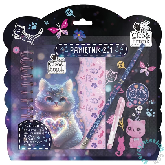 Cleo és Frank kulcsos napló szett - cicás (PK2W1CF43)