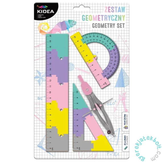 Kidea 4 db-os geometriai készlet - Pasztell (ZGPA20CM4KA)