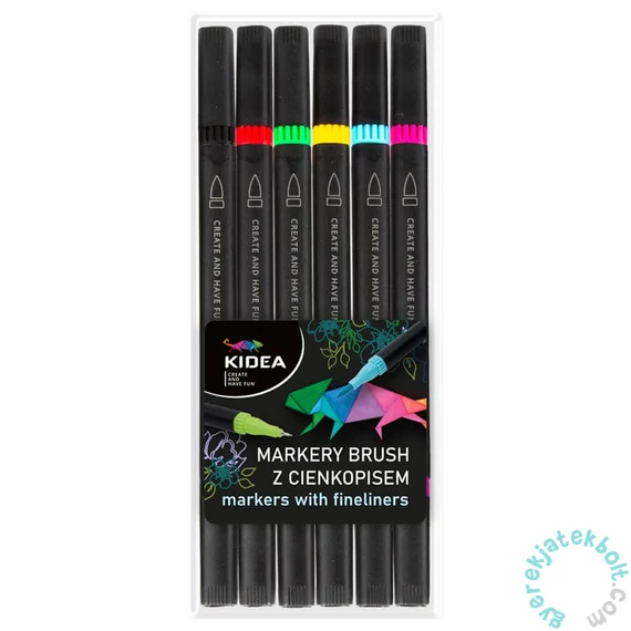 Kidea Kétoldalas filctollak - 6 féle színben (MBC6KKA)