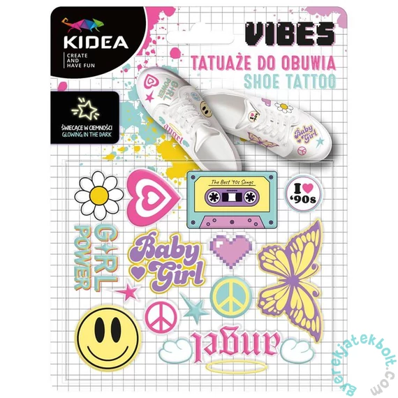 Kidea sötétben világító cipő tetoválás - 90-es évek (TZOGVKA)