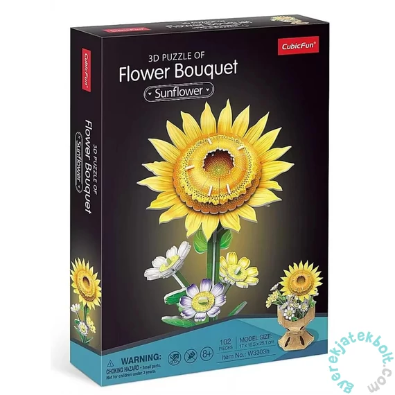 CubicFun 102 db-os 3D puzzle - Napraforgó virágcsokor (W3303)