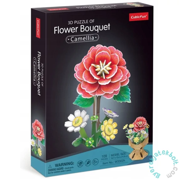CubicFun 109 db-os 3D puzzle - Kamélia virágcsokor (W3302)