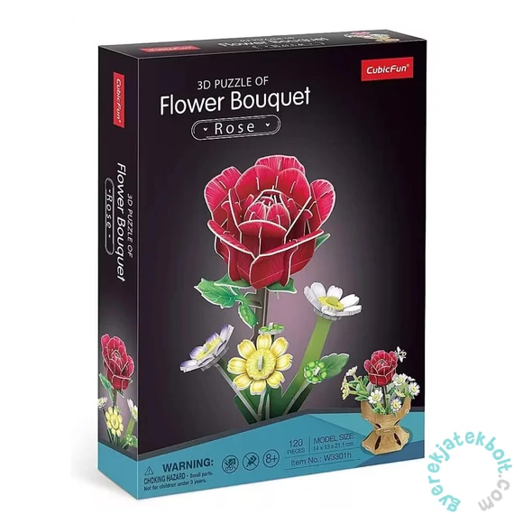 CubicFun 120 db-os 3D puzzle - Rózsa virágcsokor (W3301)