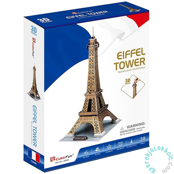 CubicFun C044 - Mini Eiffel Torony, arany - 39 db-os 3D puzzle