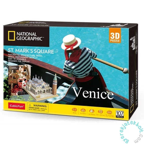CubicFun DS0980 - National Geographic, Szent Márk tér - 107 db-os 3D puzzle