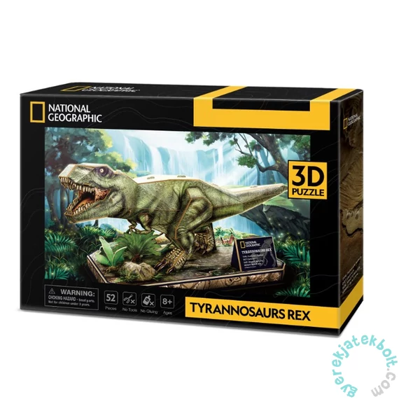 CubicFun DS1051 - National Geographic, Tyrannosaurus Rex - 52 db-os 3D puzzle