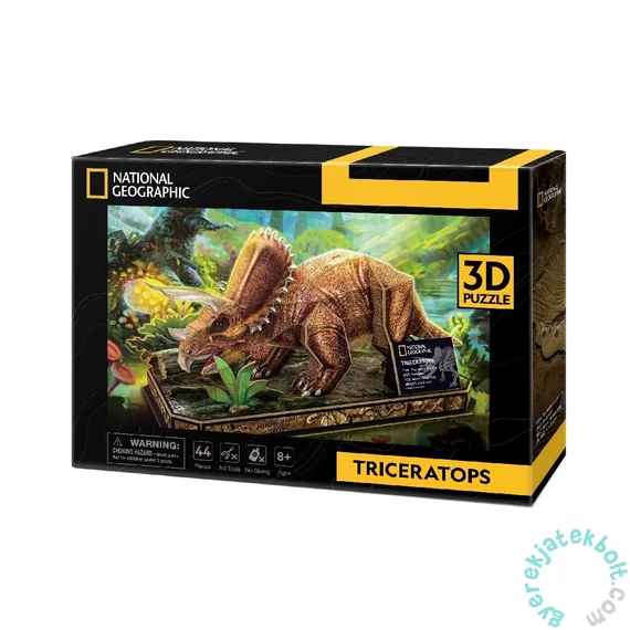 CubicFun DS1052 - National Geographic, Triceratopsz - 44 db-os 3D puzzle