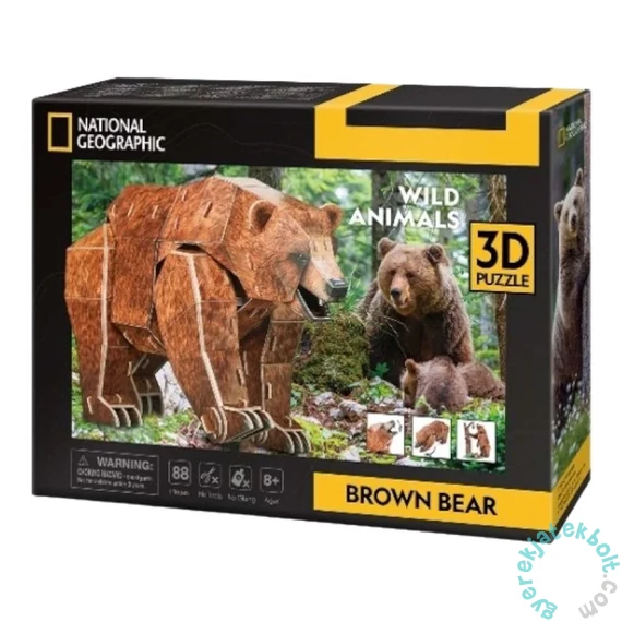 CubicFun DS1096 - National Geographic, Barnamedve - 88 db-os 3D puzzle
