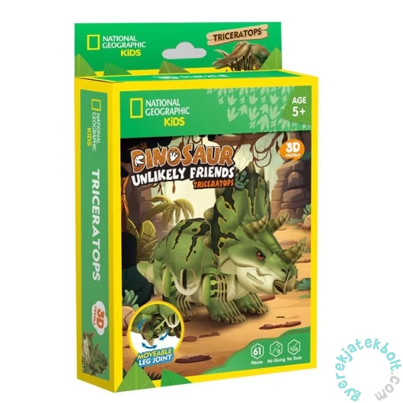 CubicFun DS1168 - Mini National Geographic Kids Triceratopsz - 61 db-os 3D puzzle