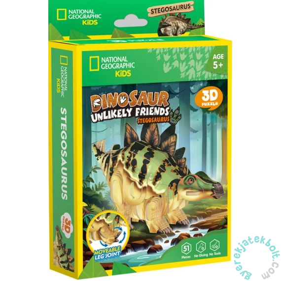 CubicFun DS1171 - Mini National Geographic Kids Sztegoszaurusz - 51 db-os 3D puzzle