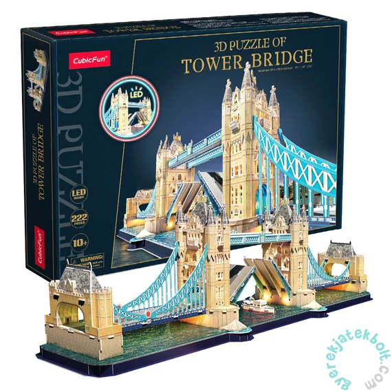 CubicFun L531 - Tower Bridge LED világítással - 222 db-os 3D puzzle