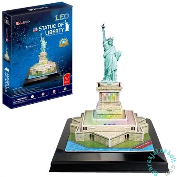 CubicFun L536 - Szabadság szobor LED világítással - 37 db-os 3D puzzle