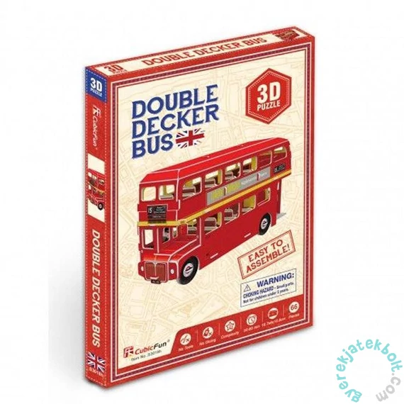 CubicFun S3018 - Mini Londoni emeletes busz - 66 db-os 3D puzzle