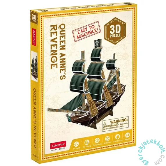 CubicFun S3031 - Mini Anna királynő bosszúja kalózhajó - 24 db-os 3D puzzle