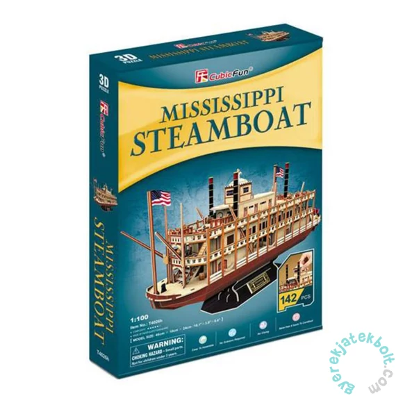 CubicFun T4026 - Mississippi gőzhajó - 142 db-os 3D puzzle