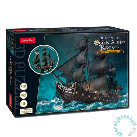 CubicFun T4035 - Queen Anne's - Feketeszakáll kalóz hajó - 100 db-os 3D Led puzzle