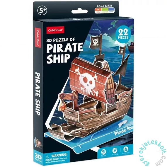 CubicFun W3121 - Pirate Ship - Kalózhajó - 22 db-os 3D puzzle