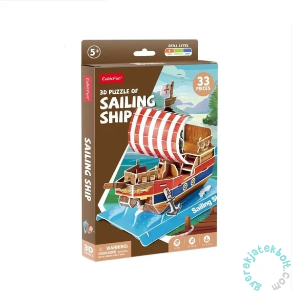 CubicFun W3122 - Sailing Ship - Vitorlás - 33 db-os 3D puzzle