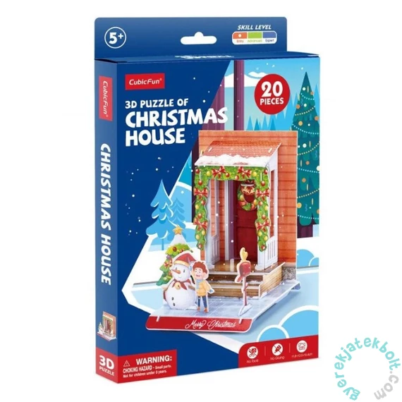 CubicFun W3154 - Karácsonyi ház - 20 db-os 3D puzzle