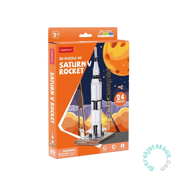 CubicFun W3198 - Mini Saturn V Űrrakéta - 24 db-os 3D puzzle