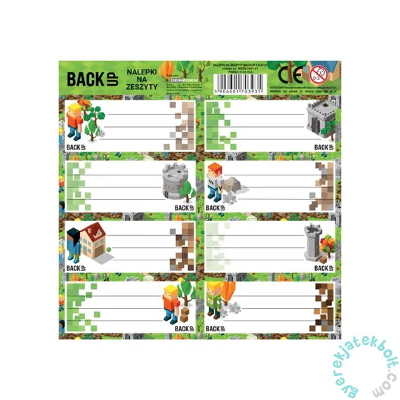 BackUp 8 db-os füzetcímke - Pixel game (NNZB7A61)