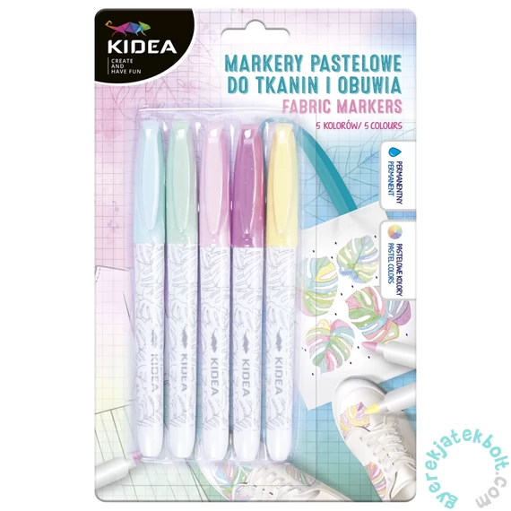 Derform - Kidea 5 színű textil filctoll - PASZTELL színek (MPOT5KA)