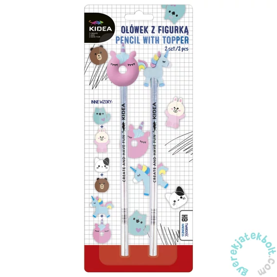 Derform - Kidea Állatos grafit ceruza figurával - 2 db-os - háromféle (OFA2KA)