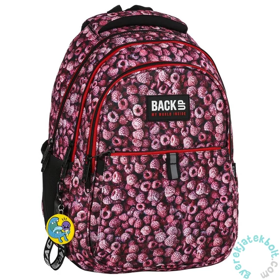 BackUp iskolatáska, hátizsák - 3 rekeszes - Málnás (PLB2N30)