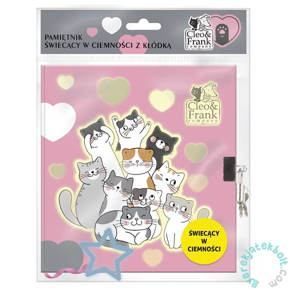 Derform - Cleo és Frank cicás kulcsos napló 15 x 17 cm - Friends (PSCKCF39)