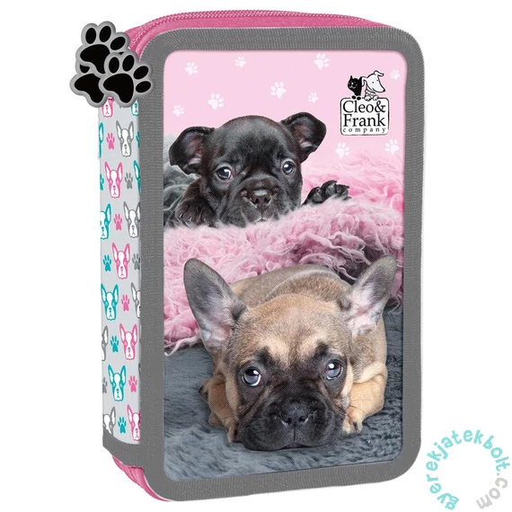 Cleo és Frank 3 emeletes tolltartó - Francia bulldog (PTKCF19)