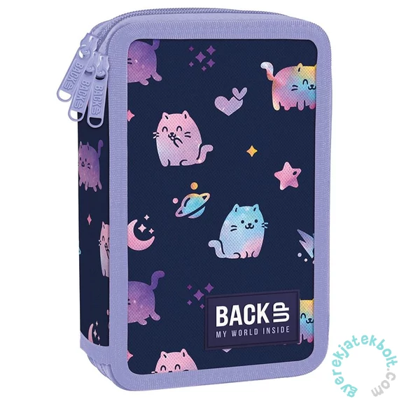 BackUp felszerelt 3 emeletes tolltartó - Blue cat (PB7EW25)