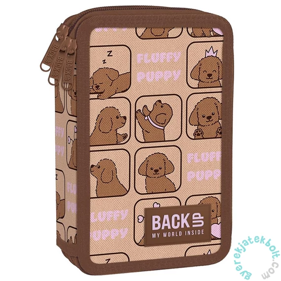 BackUp felszerelt 3 emeletes tolltartó - Fluffy Puppy (PB7EW17)