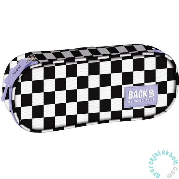 BackUp ovális tolltartó - Kockás lilával (PB6A94F)