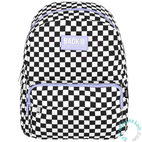 BackUp iskolatáska, hátizsák - 1 rekeszes - Pepita, lila (PLB7C94F)