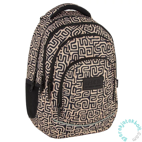 BackUp iskolatáska, hátizsák - 3 rekeszes - Black and Gold (PLB7A08)