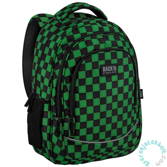 BackUp iskolatáska, hátizsák - 3 rekeszes - Checkerboard Gree (PLB8X73)