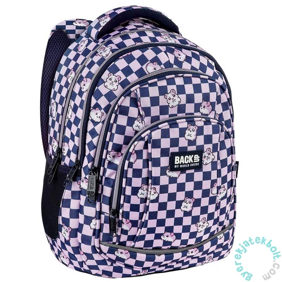 BackUp iskolatáska, hátizsák - 3 rekeszes - Checkerboard Hamsters (PLB8A30)