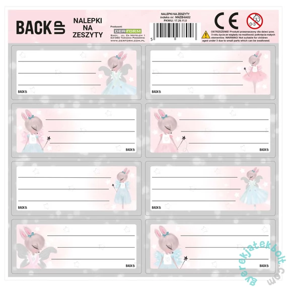 Backup Nyuszis 8 db-os füzetcímke