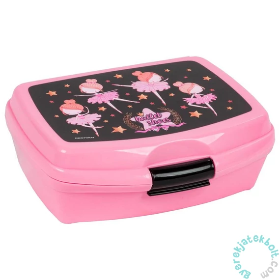 Balerina műanyag uzsonnás doboz - Ballet shoes - pink (SBL12)