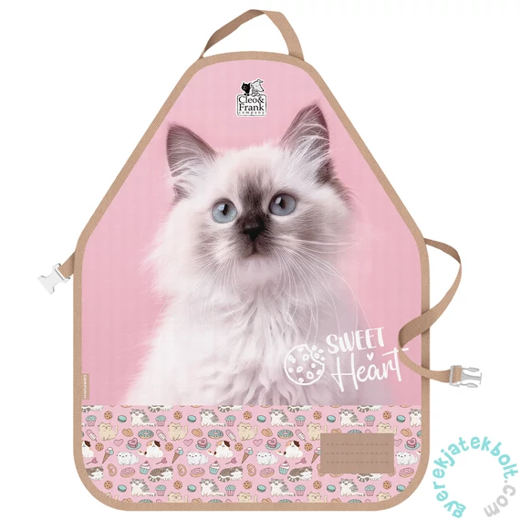 Cleo és Frank cicás festő kötény - rózsaszín (FPPCF45)