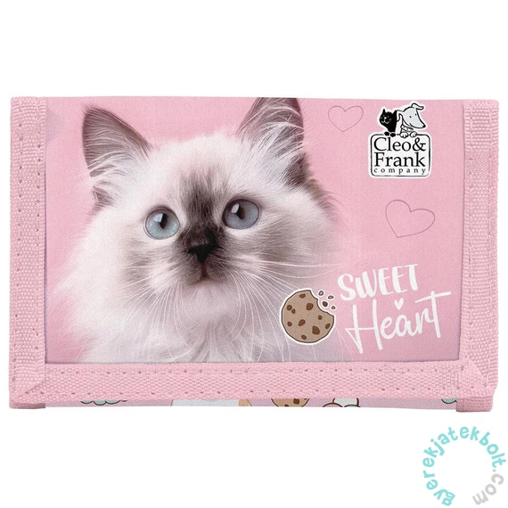 Cleo és Frank cicás pénztárca - rózsaszín (PFCF45)