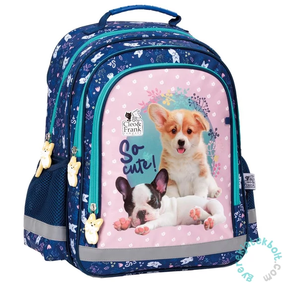 Cleo és Frank kutyás iskolatáska, hátizsák - So cute (PL15BCF34)