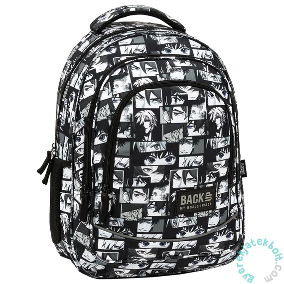 BackUp iskolatáska, hátizsák - 3 rekeszes - Black Manga