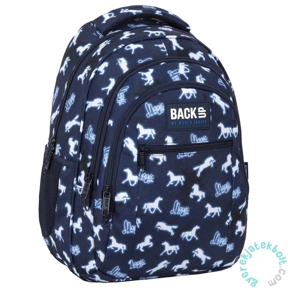 BackUp lovas iskolatáska, hátizsák mellpánttal - 3 rekeszes - Magic is in You