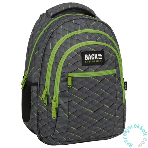 BackUp iskolatáska, hátizsák mellpánttal - 3 rekeszes - 3D