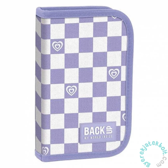 BackUp 2000-es évek felszerelt tolltartó - Lila-fehér kockás (PB6SW29)